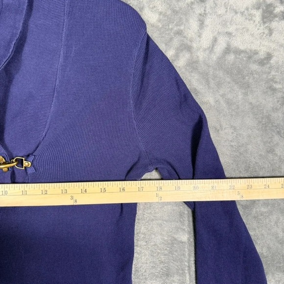 Lauren Ralph Lauren Womens Shawl Collar Toggle Top Long Sleeve L Purple - Picture 3 of 4